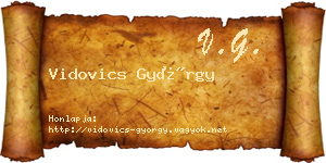Vidovics György névjegykártya