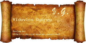 Vidovics György névjegykártya