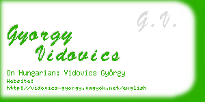 gyorgy vidovics business card