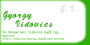 gyorgy vidovics business card